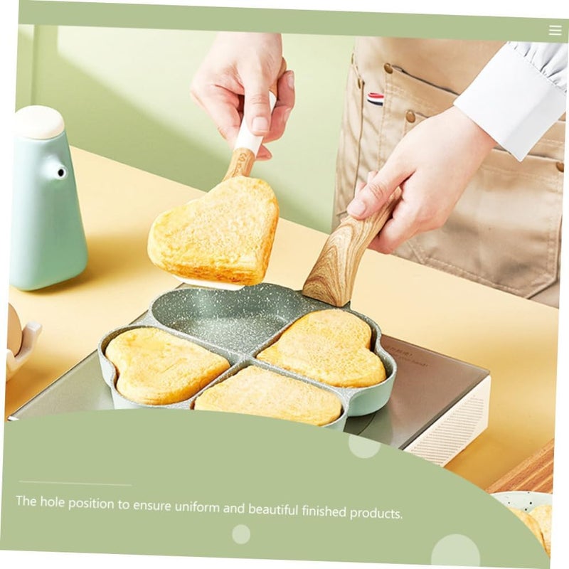 Non-stick Heart-shaped Egg Frying Pan with 4 Compartments, Breakfast Omelet Cooking Pan, Small Size, Safe Nonstick Surface for Gas and Electric Stovetops Random Color - Image 5