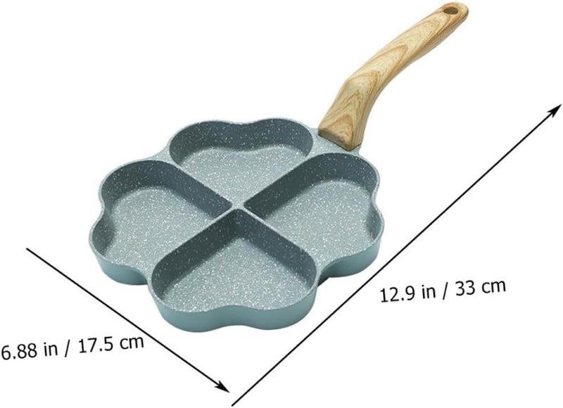 Non-stick Heart-shaped Egg Frying Pan with 4 Compartments, Breakfast Omelet Cooking Pan, Small Size, Safe Nonstick Surface for Gas and Electric Stovetops Random Color - Image 2
