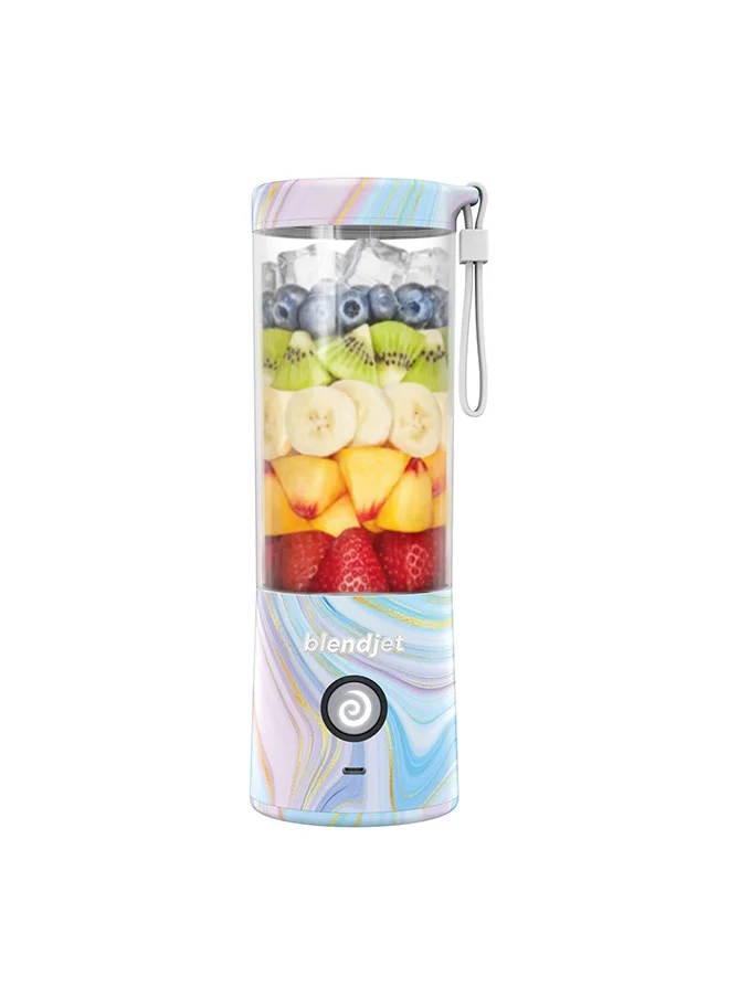 بليندجيت V2 Portable Blender Smoothie Maker, Personal Blender, Fruit Blender, Leak Proof Juicer, BPA-Free 475ml 200W Sports Bottle, USB-C Rechargeable, Ice Crusher with Stainless Steel Blades - Geode Print