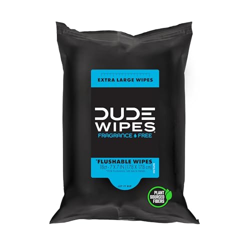 DUDE Wipes - Flushable Wipes for Adults - Unscented - 18 Count - Vitamin-E & Aloe - Septic and Sewer Safe (Pack of 1) - Image 2