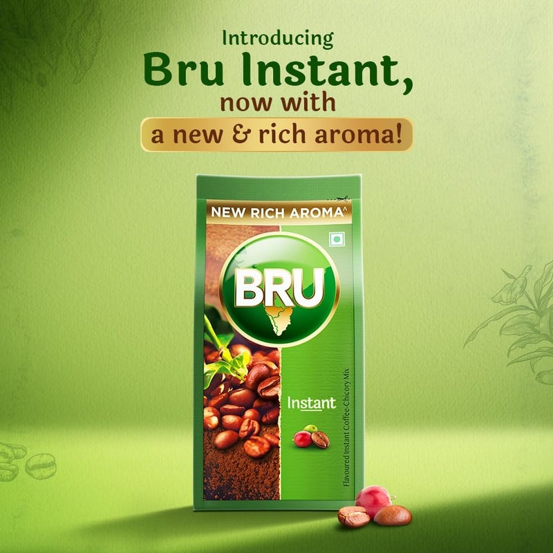 Bru Instant Coffee, Dark Roast, 200g Pouch - Flavoured Instant Coffee-Chicory Mix - Image 3