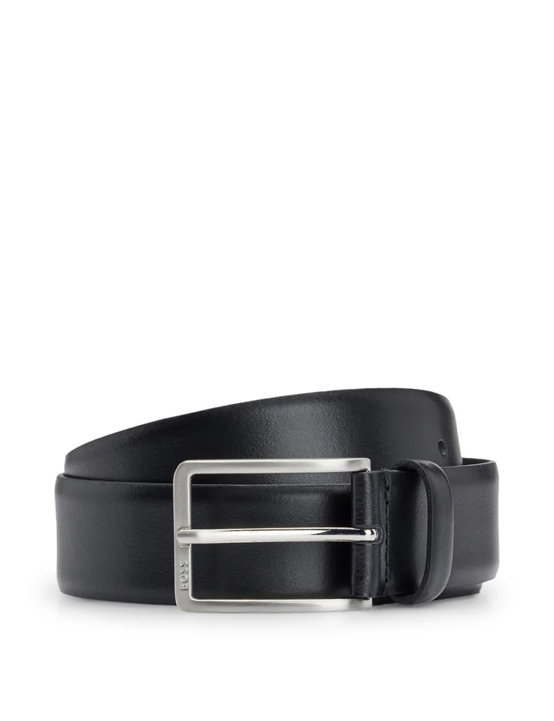 BOSS Italian-made leather belt with pin buckle