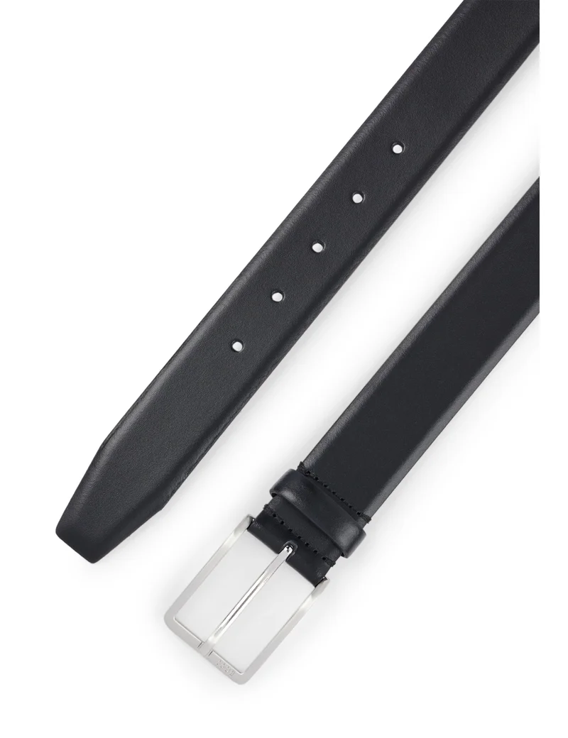 BOSS Italian-made leather belt with pin buckle