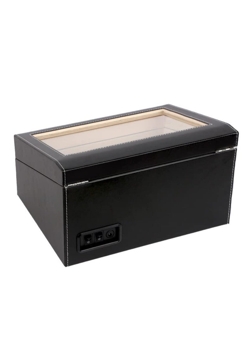 Automatic Watch Winding Box Wooden Display Case with Silent Motor for 4+6 Watches Double Head Winder Storage Jewelry Collection Holder Remontoir Shake Free - Image 4