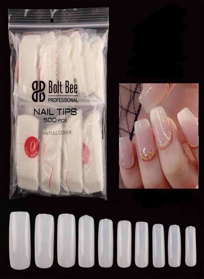 Brille Bee False Nails - Artificial Clear DIY Toe Nails for Nail Art, Includes Storage Box" (4N Full Cover, 1) - Image 1