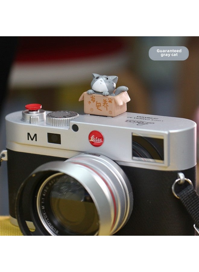 Covered Cat Hot Boot Cover SLR Camera For Canon Sonicon A7m3 Micro Single Fuji Decorative Accessories Creative-Color:Gray Cat - Image 1