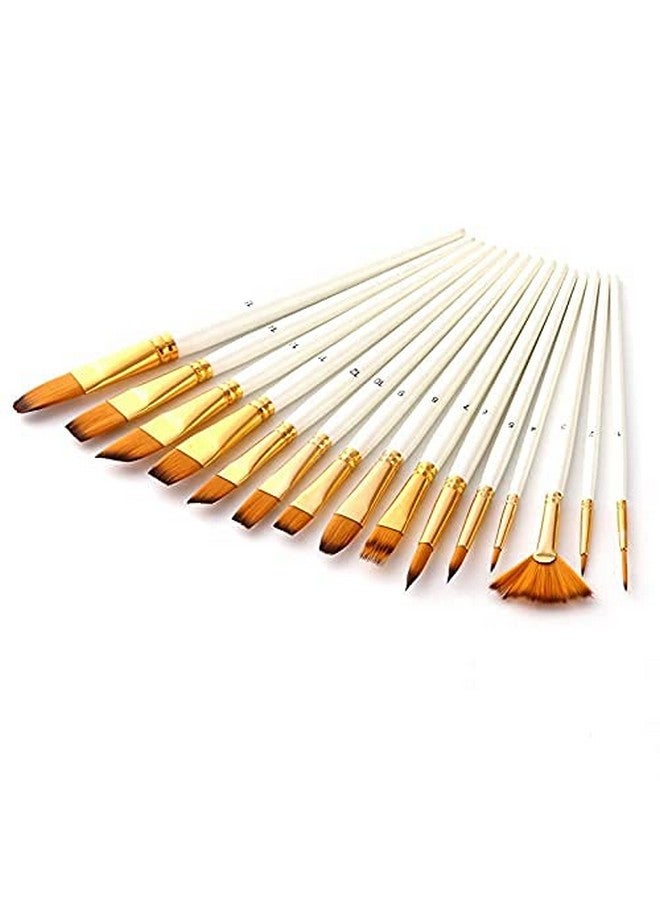 Twizzle Paint Brush Set of 12 Flat, Round, Fan Assorted Painting Brushes for Acrylic, Watercolour Oil Painting, Synthetic;Acrylic - Image 1