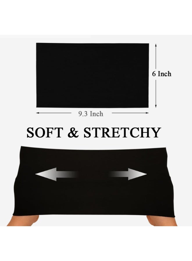 Women's Wide Stretch Headbands, Black, Polyester Spandex, 9.3 x 6 Inch, Boho Turban Hair Bands, 6 Pack - Image 3