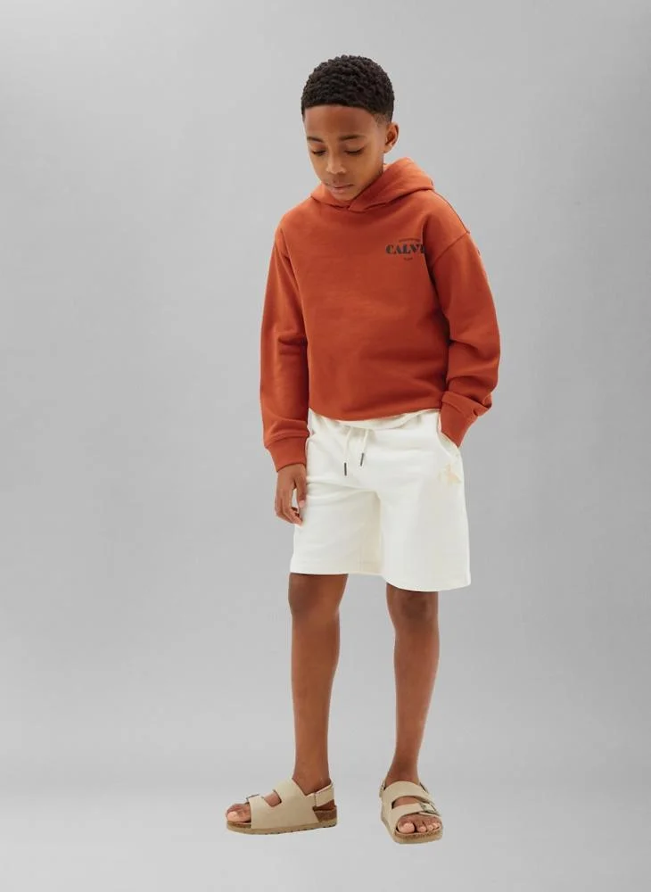 Calvin Klein Jeans Orange Balloon Logo Print Hoody for Men | Best Price UAE