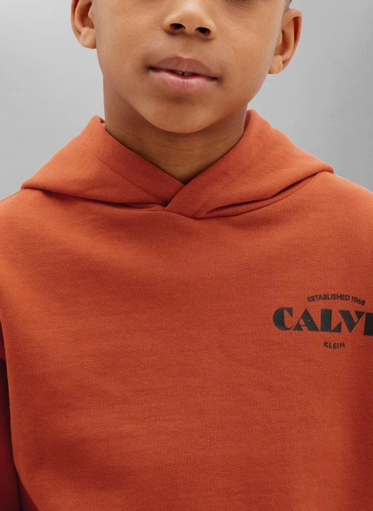 Calvin Klein Jeans Orange Balloon Logo Print Hoody for Men | Best Price UAE
