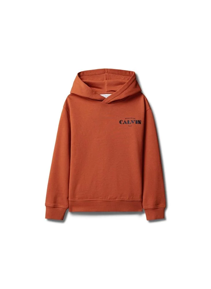 Calvin Klein Jeans Orange Balloon Logo Print Hoody for Men | Best Price UAE