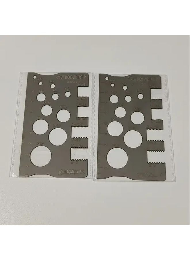 Heavy Duty Screw Thread Gauge M3 M18 Pitch P2 P5 Silvery 2pcs Precision Tool for Engineers Mechanics - Image 1