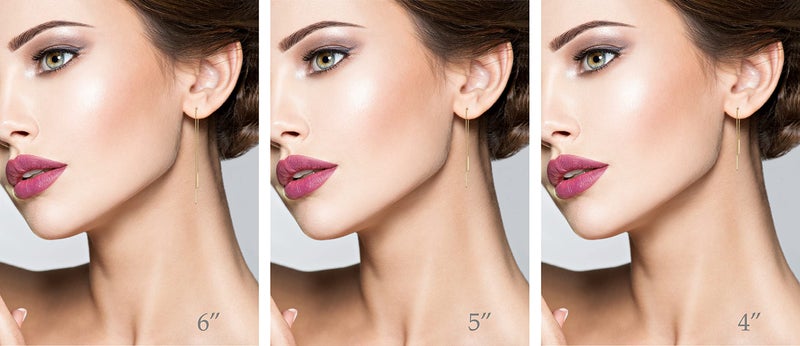 Miabella 925 Sterling Silver or 18K Yellow Gold Plated 925 Sterling Silver Bar Drop Threader Chain Earrings for Women Made in Italy (4 Inches, yellow-gold-plated-silver) - Image 4