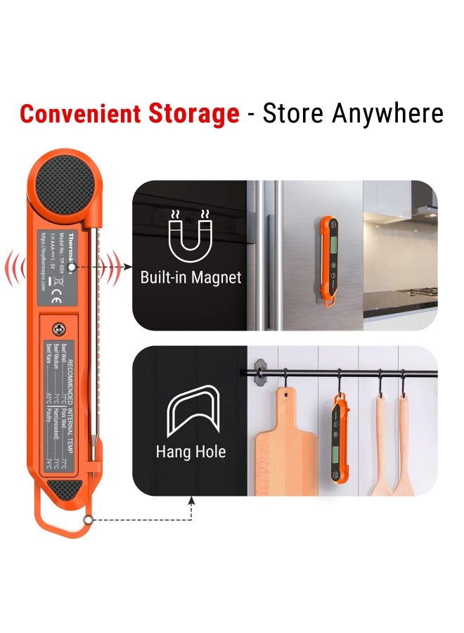 ThermoPro Tp03H Digital Instant Read Meat Thermometer For Grilling Waterproof Kitchen Food Thermometer With Calibration And Backlight Smoker Oil Fry Candy Thermometer - Image 5