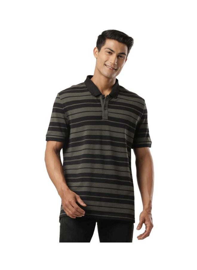 JOCKEY Jockey US93 Men Super Combed Cotton Rich Striped Polo T Shirt  - Image 1