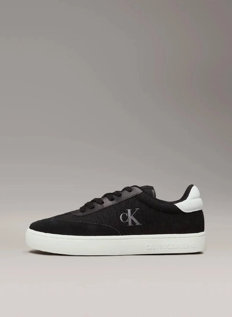Calvin Klein Jeans Black/Bright White Canvas Trainers for Men | Best Price UAE