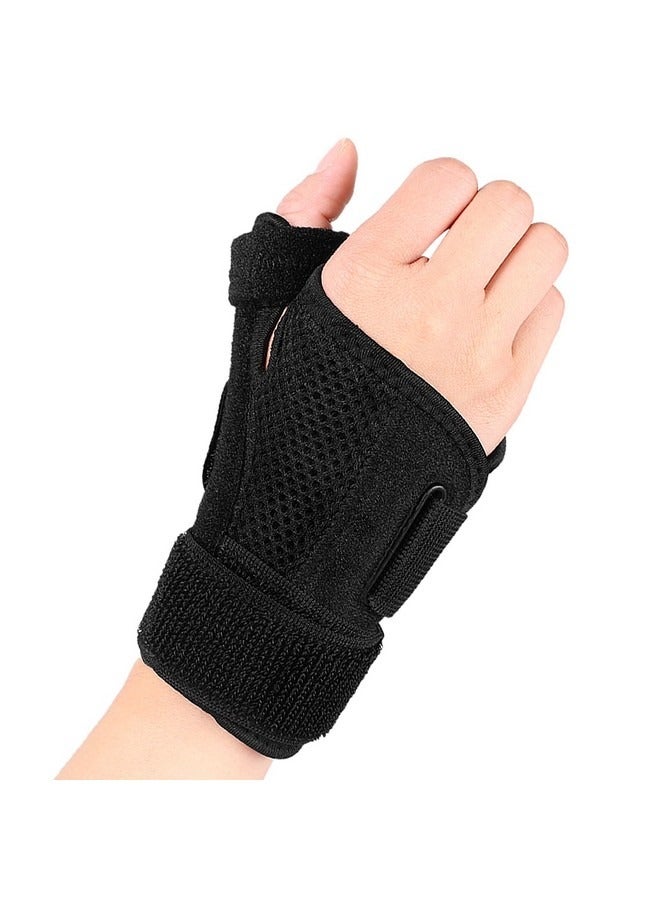 بيوينتي دعامة المعصم لتخفيف متلازمة النفق الرسغي، دعامة الإبهام لدعم اليد والمعصم للنساء والرجال، ضغط قابل للتعديل لالتهاب الأوتار والتهاب المفاصل والإصابات وآلام المعصم والالتواء - قطعة واحدة (أسود) - Image 1