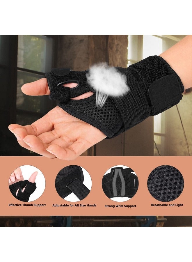 بيوينتي دعامة المعصم لتخفيف متلازمة النفق الرسغي، دعامة الإبهام لدعم اليد والمعصم للنساء والرجال، ضغط قابل للتعديل لالتهاب الأوتار والتهاب المفاصل والإصابات وآلام المعصم والالتواء - قطعة واحدة (أسود) - Image 5