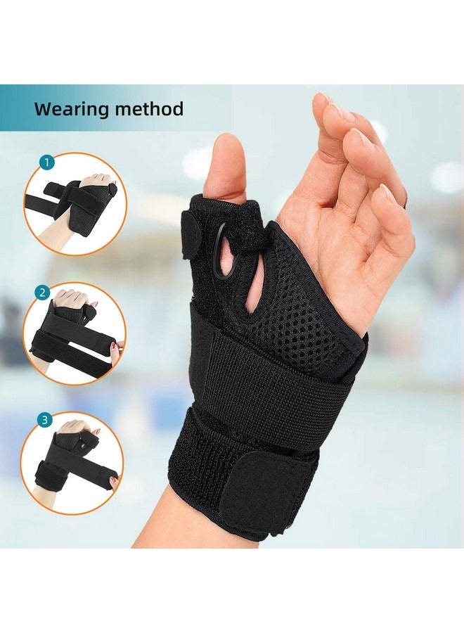 بيوينتي دعامة المعصم لتخفيف متلازمة النفق الرسغي، دعامة الإبهام لدعم اليد والمعصم للنساء والرجال، ضغط قابل للتعديل لالتهاب الأوتار والتهاب المفاصل والإصابات وآلام المعصم والالتواء - قطعة واحدة (أسود) - Image 4