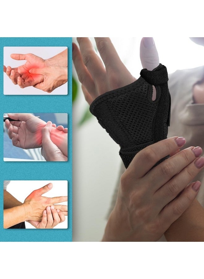 بيوينتي دعامة المعصم لتخفيف متلازمة النفق الرسغي، دعامة الإبهام لدعم اليد والمعصم للنساء والرجال، ضغط قابل للتعديل لالتهاب الأوتار والتهاب المفاصل والإصابات وآلام المعصم والالتواء - قطعة واحدة (أسود) - Image 3