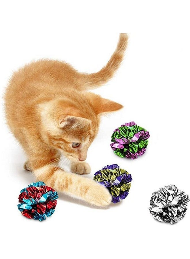 SunGrow 6 Pack Crinkle Balls, Shiny Stress Buster Crinkler, Suitable for Multiple Cats' Play, Ideal for Kittens and Grown-up Cats - Image 2