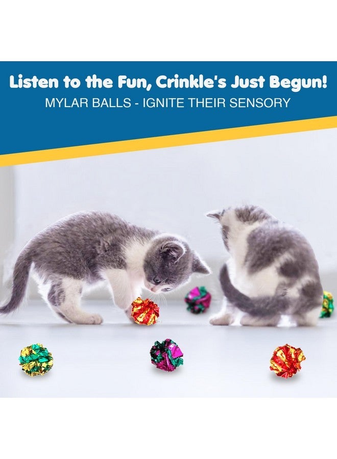SunGrow 6 Pack Crinkle Balls, Shiny Stress Buster Crinkler, Suitable for Multiple Cats' Play, Ideal for Kittens and Grown-up Cats - Image 4