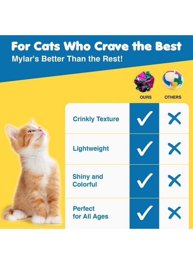 SunGrow 6 Pack Crinkle Balls, Shiny Stress Buster Crinkler, Suitable for Multiple Cats' Play, Ideal for Kittens and Grown-up Cats - Image 5