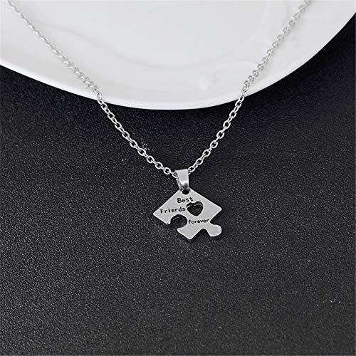 Sisadodo Best Friend Friendship Necklaces for 4, Best Friends Forever Friend Necklace Engraved Puzzle Friendship Pendant Charm Necklaces Set Christma Gift for Women Female - Image 5