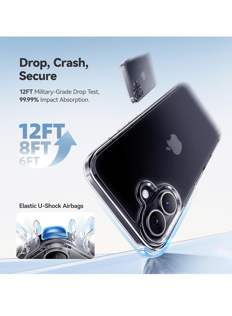 DUSALA For iPhone 16 Case Crystal Clear, [Never Yellow Technology] [12FT Mil-Grade Protection] Transparent Slim Cover Women Men for iPhone 16  Phone Case 6.1 inch, Clear - Image 3