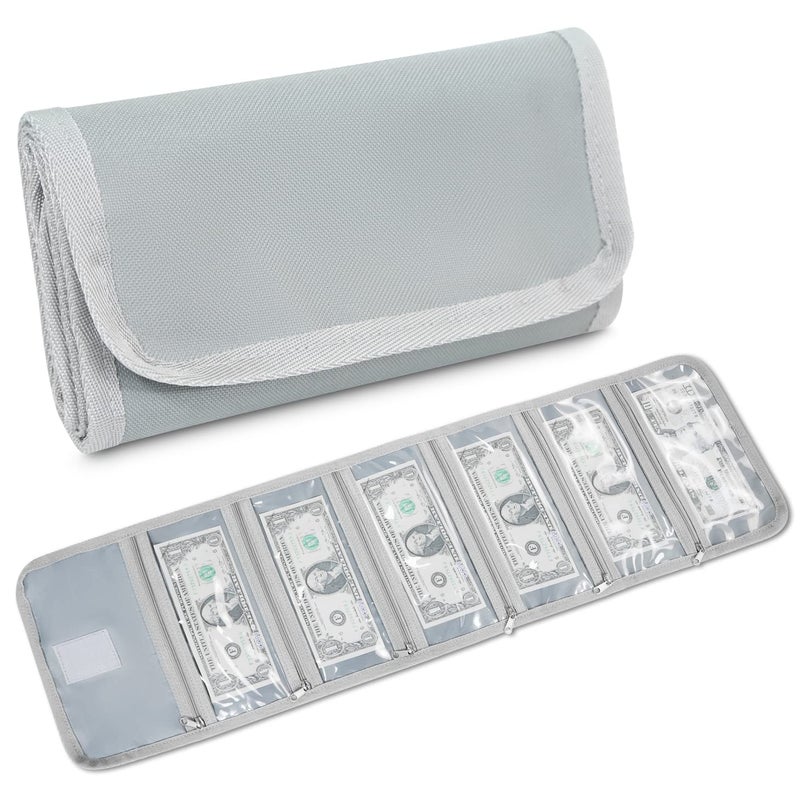 VOCHIC Money Wallet Money Organizer for Cash with 6 PocketMoney Bags Money PouchCash Organizer Cash Bag Small Travel Money Holder for Budgeting Receipt and Tips for Gifts - Image 2