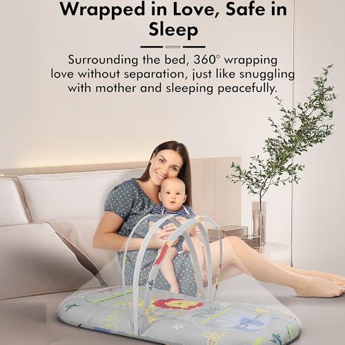StarAndDaisy 3 in 1 Baby Mosquito net for Sleeping - Newborn, Infant Mosquito net for Baby/Soft and Comfortable Bed for 0-12 Months/Washable Cotton Design -Animal Print - Image 3