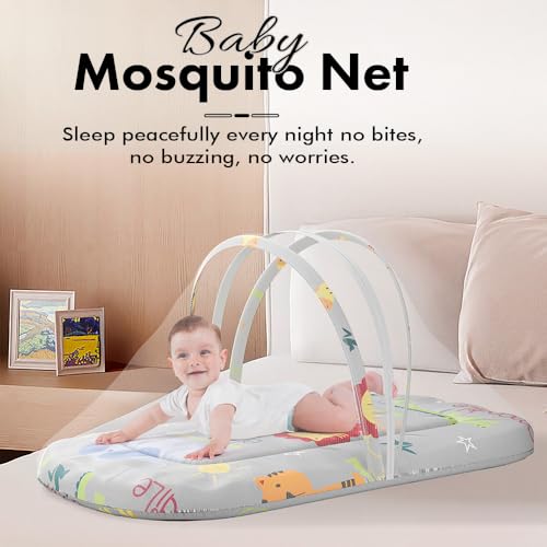 StarAndDaisy 3 in 1 Baby Mosquito net for Sleeping - Newborn, Infant Mosquito net for Baby/Soft and Comfortable Bed for 0-12 Months/Washable Cotton Design -Animal Print - Image 2