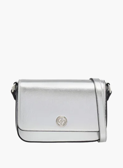 سيليست Women's Metallic Crossbody Bag with Flap Closure and Adjustable Strap