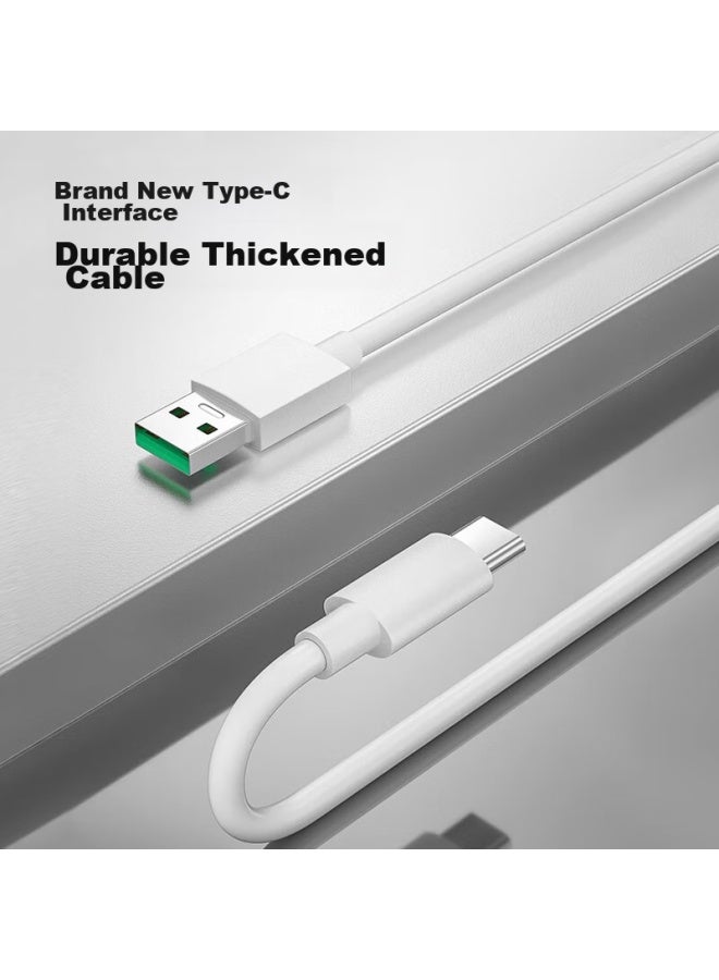 CAN كابل شحن سريع من نوع Type-C مناسب لشحن أوبو السريع 65 واط كابل فلاش لهاتف رينو 7 أندرويد، مخصص لهاتف Find/k9، بطول 1.5 متر، أبيض - Image 3