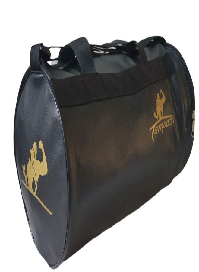 TEMPEST Leatherite Gym Bag Duffel Bag Printed Logo (Black) - Image 4