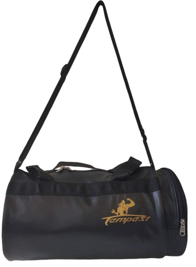 TEMPEST Leatherite Gym Bag Duffel Bag Printed Logo (Black) - Image 2