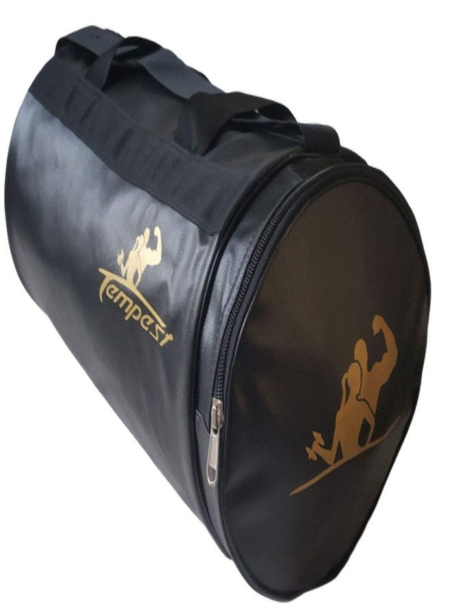 TEMPEST Leatherite Gym Bag Duffel Bag Printed Logo (Black) - Image 3