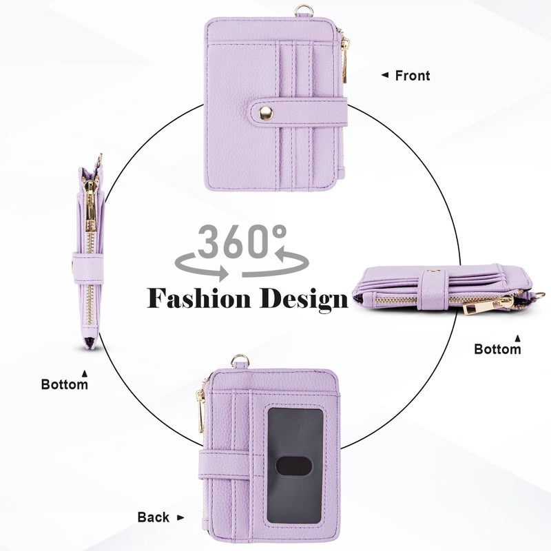 Airkit Wristlet Wallets for Women, Keychain RFID Blocking Credit Card Holder, Small Girly Wallet with Bracelet, Silicone Beaded Tassel Key Ring Card Holder, Purple - Image 5