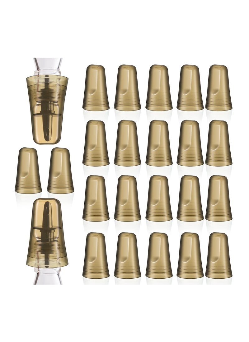 Excefore 24 Pcs Pour Spout Caps, Universal Plastic Bottle Spout Dust Caps, Bottle Caps Translucent Plastic Dust Caps - 1.77×2.95 inches  - Image 1