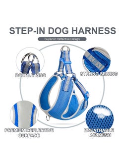 fida Step in Dog Harness Body Belt Reflective Blue Small  - Image 3