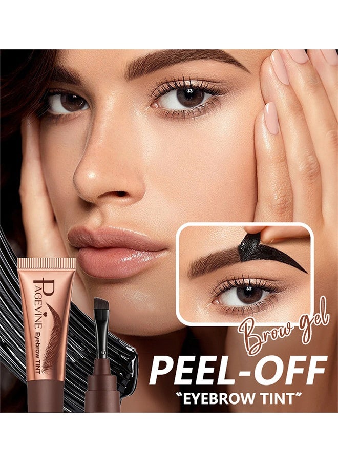 PAGE VINE Peel-Off Brow Gel，Tattoo Brow, Tattoo Peel Off Eyebrow Gel Tint, Semi Permanent Tattoo Brow Peel Off Tint Gel, Easy Peel Off Tin, Last Up to 5 Days, Waterproof and Sweat Resistant #04 - Image 4