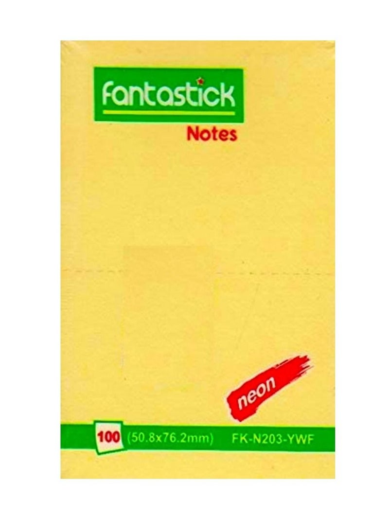Fantastick 12-Piece Sticky Notes 2x3 Inch Size Neon Yellow - Image 2