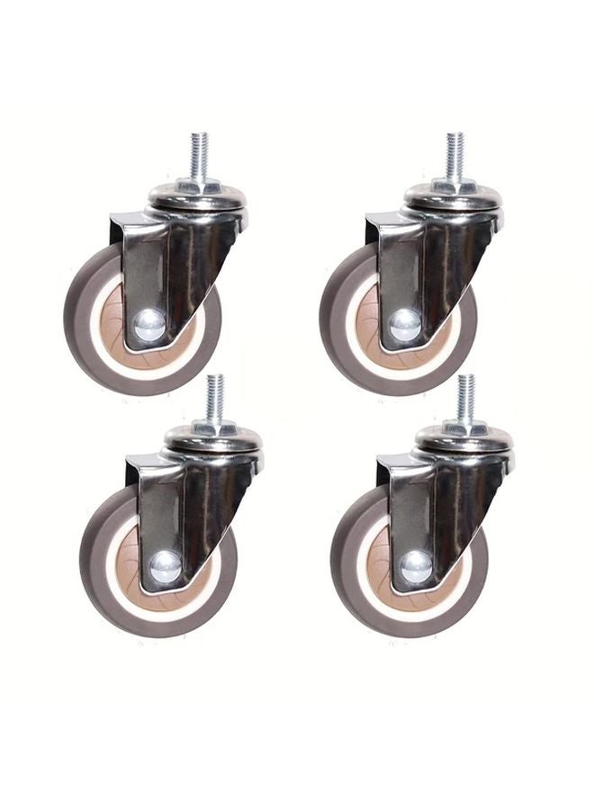 TPR Universal Screw Casters 1 5 Inch 360 Degree Rotary Wheels For Furniture Dolly - Image 2
