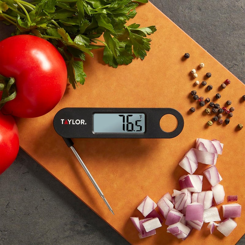Taylor 1476 Instant Read Digital Meat Food Grill BBQ Cooking Kitchen Thermometer, Tailgating and Grilling Compact Folding Probe, Black - Image 4