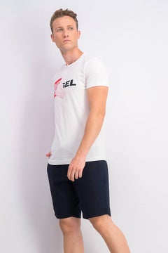 DIESEL Men T,Diego Qa T-shirt, White and Black and Red  - Image 3