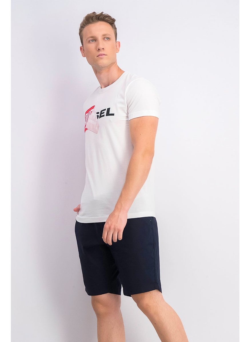 DIESEL - Men T,Diego Qa T-shirt, White and Black and Red - Image 1