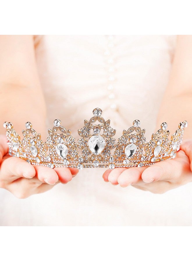 BEAYFILY Tiara For Women, Crown And Tiara For Girl Princess, Bride Wedding Happy Birthday Halloween Cosplay Hair Accessories Decorations (Gold) - Image 3