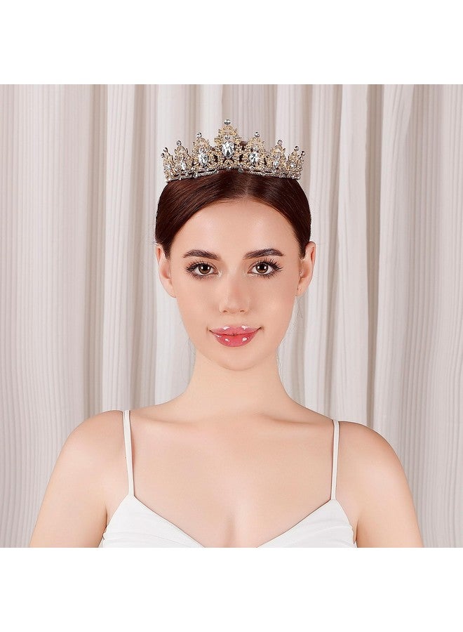 BEAYFILY Tiara For Women, Crown And Tiara For Girl Princess, Bride Wedding Happy Birthday Halloween Cosplay Hair Accessories Decorations (Gold) - Image 2