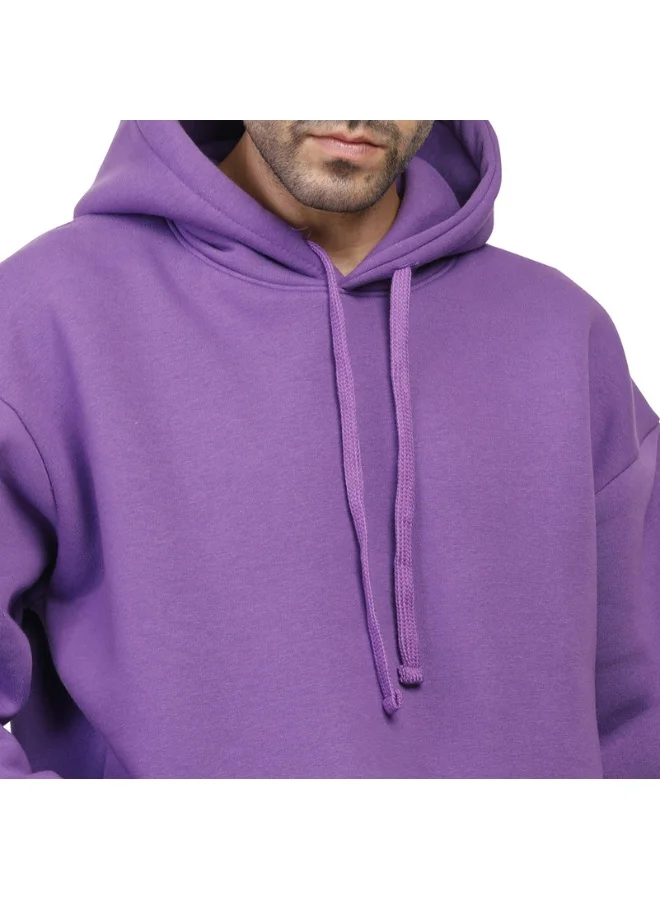 كوب سويت شيرت رجالي بغطاء رأس سادة بأكمام طويلة