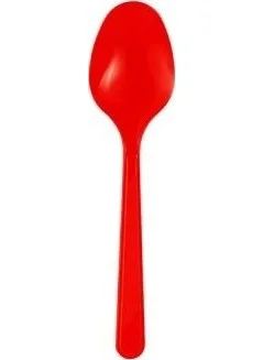 Sunman Roll-Up Plastic Red Spoon 25' Pack